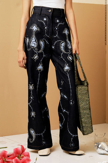 'KOEL' EMBROIDERED DENIM TROUSERS (Men)